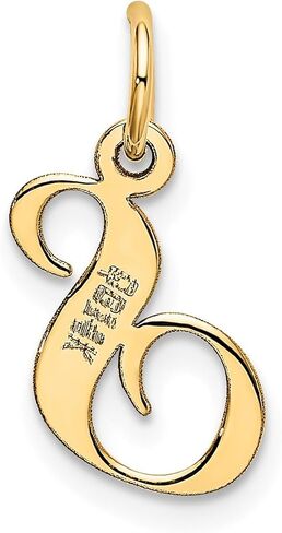 Jewelry Affairs 14K Yellow Gold Script Letter Initial Pendant Charm, 12x15mm in Saudi Arabia