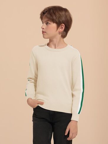 Haloumoning Boys Striped Long Sleeve Sweater Kids Fashion Crewneck Knit Pullover Fall Clothes 5-14Y in Saudi Arabia