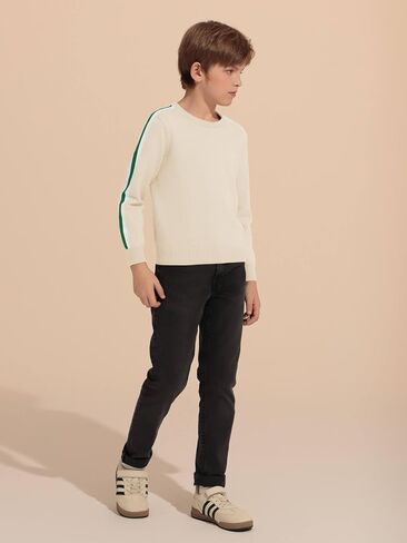 Haloumoning Boys Striped Long Sleeve Sweater Kids Fashion Crewneck Knit Pullover Fall Clothes 5-14Y in Saudi Arabia
