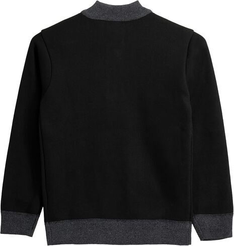 X RAY Boys (6-12) Quarter Zip Fleece Flannel Lining Sweater, Classic Fit Mock Neck Knit Kids Sweater for Fall and Winter in Saudi Arabia