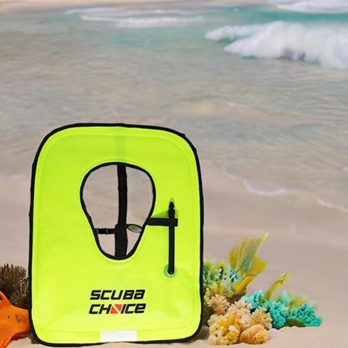 Scuba Choice Adult Neon Yellow Snorkel Vest with Name Box, Large in Saudi Arabia