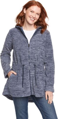 Woman Within Plus Size Microfleece Anorak Jacket Oversized Fleece Zip-Up Jacket in Saudi Arabia