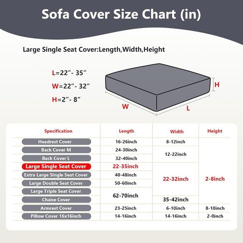 Magic Sofa Covers Magic Sofa Couch Covers 2024 New Wear-Resistant Universal Sofa Cover Stretch for Sectional Slipcovers (Texture-Gray,Large Single Seat Cover) in Saudi Arabia