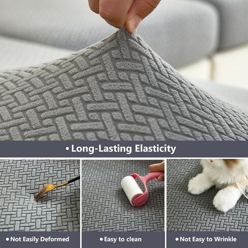 Magic Sofa Covers Magic Sofa Couch Covers 2024 New Wear-Resistant Universal Sofa Cover Stretch for Sectional Slipcovers (Texture-Gray,Large Single Seat Cover) in Saudi Arabia