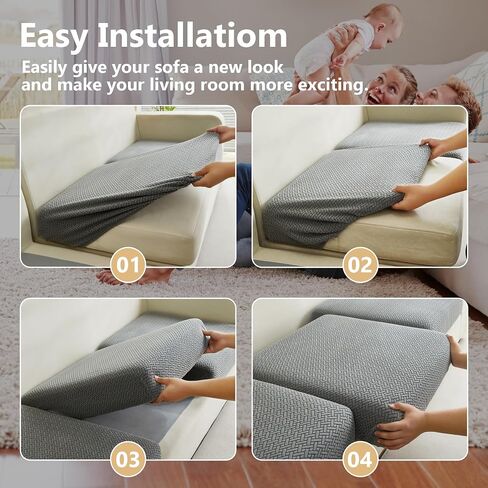 Magic Sofa Covers Magic Sofa Couch Covers 2024 New Wear-Resistant Universal Sofa Cover Stretch for Sectional Slipcovers (Texture-Gray,Large Single Seat Cover) in Saudi Arabia