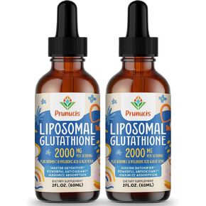 2000MG Liposomal Glutathione Liquid, 98% Absorption, Active Form L-Glutathione Supplement, Vegan Friendly, Powerful Antioxidant Complex for Immune System, Aging Defense, Detox, 2 FL.OZ in Saudi Arabia
