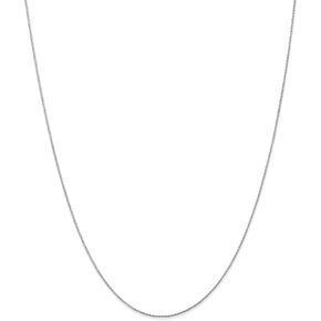 Solid 14k White Gold .8mm Round Diamond-Cut Wheat Chain Necklace - with Secure Lobster Lock Clasp in Kuwait