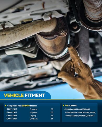 PHILTOP Rear Catalytic Converter Kit Fit For 2009-2010 Forester 2.5L, 2006-2009 Outback 2.5L, 2008-2011 Impreza 2.5L, 2005-2009 Legacy 2.5L - Replace# OE 55585, 643094, 41126 (EPA Compliant) in Saudi Arabia
