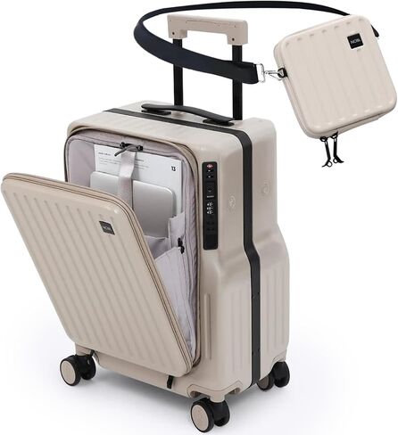 NOBL Duo Carry Carry-On Luggage with Detachable Side Bag, 22.1x14.6x10.5 Airline Approved, Noble Zipperless PC Hard Shell Suitcase & Crossbody, 360° Spinner Wheels, TSA Locks, USB Port - Forest Green in Saudi Arabia