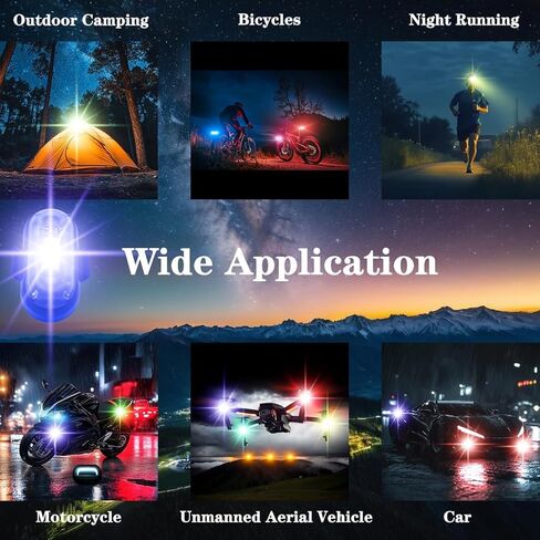 8pcs أضواء LED اللاسلكية للسيارة مع التحكم عن بعد ، LED اللاسلكي LED أضواء strobe 8 ألوان شحن USB in Kuwait