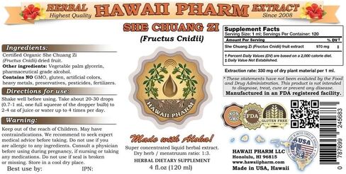 Hawaiipharm She Chuang zi extract ، She Chuang Zi (Fructus cnidii) صبغة الفاكهة المجففة ، مكملات العشبية ، مصنوعة في الولايات المتحدة الأمريكية ، 4 fl.oz in Saudi Arabia