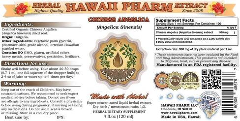Hawaii Pharm Chinese Angelica (Angelica Sinensis) Liquid Extract 4 oz in Saudi Arabia