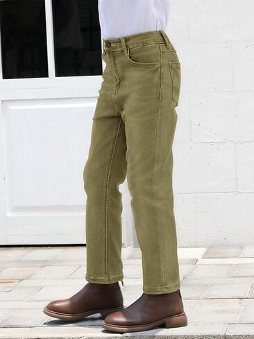 Haloumoning Boys 5-Pocket Bootcut Jeans Kids Vintage Elastic Straight Leg Denim Pants 5-14 Years in Saudi Arabia