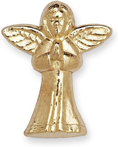 Jewelryweb - Solid 14k Yellow or White Gold Praying Angel Lapel Pin For Men - 12mmx10mm - Tie Pin for Suit Tuxedo - Religious Jewelry for Men - Tie tac closure in Saudi Arabia