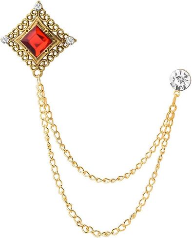 Gem Brooch Pins Rhinestone Lapel Pin for Men Hanging Chain Brooch Suit Pin Vintage Rhinestone Brooches for Men Wedding Business Suits Tuxedo Shirts Accessories in Saudi Arabia