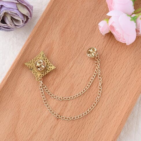 Gem Brooch Pins Rhinestone Lapel Pin for Men Hanging Chain Brooch Suit Pin Vintage Rhinestone Brooches for Men Wedding Business Suits Tuxedo Shirts Accessories in Saudi Arabia