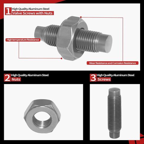 Aluminum Alloy Valve Adjusting Screws with Nuts Kit for Motorbikes 1996-2023 GY6-125 (4 Set) in Saudi Arabia