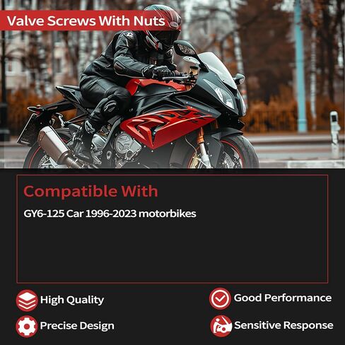 Aluminum Alloy Valve Adjusting Screws with Nuts Kit for Motorbikes 1996-2023 GY6-125 (4 Set) in Saudi Arabia