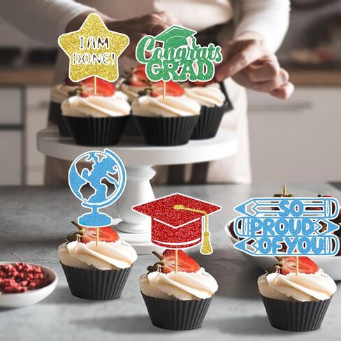 24Pcs Gold Kindergarten Graduation Cupcake Toppers Kindergarten Graduation Cupcake Picks Kindergarten Graduation Cupcake Decorations Kindergarten Graduation Decorations in Kuwait
