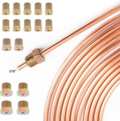 2 مجموعات 3/16 مجموعة خطوط الفرامل ، خط فرامل النحاس مرنة 25 قدمًا 3/16 مع تركيبات خط الفرامل (تجهيزات 32pcs ، 8pcs المكسرات ، ونقابات 4pcs) ، أنابيب نحاسية متعددة الأغراض للفرامل ، وأنظمة الوقود in Kuwait