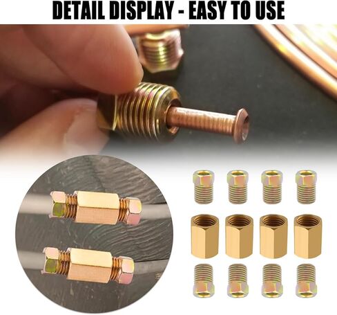 2 مجموعات 3/16 مجموعة خطوط الفرامل ، خط فرامل النحاس مرنة 25 قدمًا 3/16 مع تركيبات خط الفرامل (تجهيزات 32pcs ، 8pcs المكسرات ، ونقابات 4pcs) ، أنابيب نحاسية متعددة الأغراض للفرامل ، وأنظمة الوقود in Kuwait