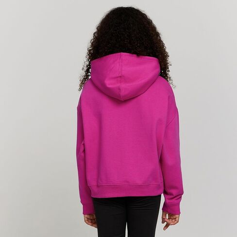 New Balance Girls Hoodie-لطيف مريح ناعم من القطن الصوف مزيج من البلوزات ، والكتف قطرة ، وأحجام 4-16 in Saudi Arabia