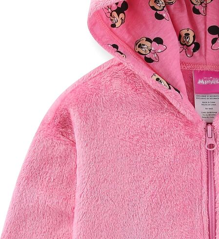 Disney Minnie Mouse Girls Zip Up Coral Fleece Hoodie with Bow and Ears for Toddler and Big Kids in Saudi Arabia