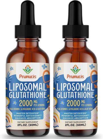 2000MG Liposomal Glutathione Liquid, 98% Absorption, Active Form L-Glutathione Supplement, Vegan Friendly, Powerful Antioxidant Complex for Immune System, Aging Defense, Detox, 2 FL.OZ in Saudi Arabia