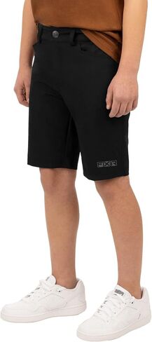 FXR Youth Attack Short DWR 4-Way Stretch Zip Pront Polyester Comfort Black-X-Large in Saudi Arabia