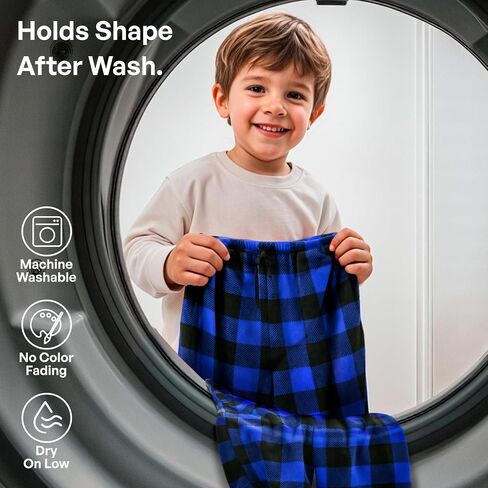ضحكة Getup Boys Pajama Pants Flannel Lounge Pants Soft Long PJ القيعان مع جيوب ＆ محيط مرن منقوش in Saudi Arabia