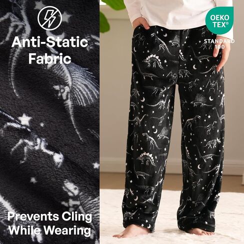 ضحكة Getup Boys Pajama Pants Flannel Lounge Pants Soft Long PJ القيعان مع جيوب ＆ محيط مرن منقوش in Saudi Arabia