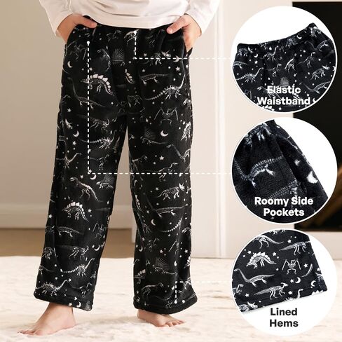 ضحكة Getup Boys Pajama Pants Flannel Lounge Pants Soft Long PJ القيعان مع جيوب ＆ محيط مرن منقوش in Saudi Arabia