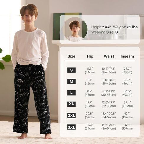 ضحكة Getup Boys Pajama Pants Flannel Lounge Pants Soft Long PJ القيعان مع جيوب ＆ محيط مرن منقوش in Saudi Arabia
