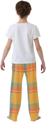 Orange Green Tartan Plaid Pajama Pants Pajama Bottoms Soft Sleep Pjs Lounge Pants S in Saudi Arabia