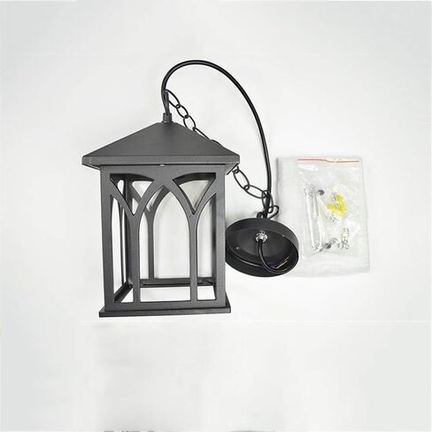 LNPTAL Outdoor Hanging Lantern, Vintage Black Pendant Light with Clear Glass, Waterproof Exterior Lighting Fixture, E26/E27 for Porch Patio Gazebo Entryway in Saudi Arabia