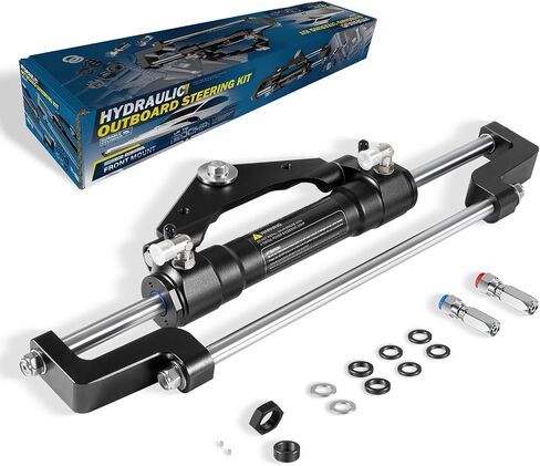Camoo HC5345-3 Hydraulic Steering Cylinder 300HP Front Mount Helm Replace for Seastar Outboard Steering Cylinder HC5345-3, Max Pressure 10.3MPa/1500PSI with Two-Way Lock Valve and ORB Fittings in Saudi Arabia