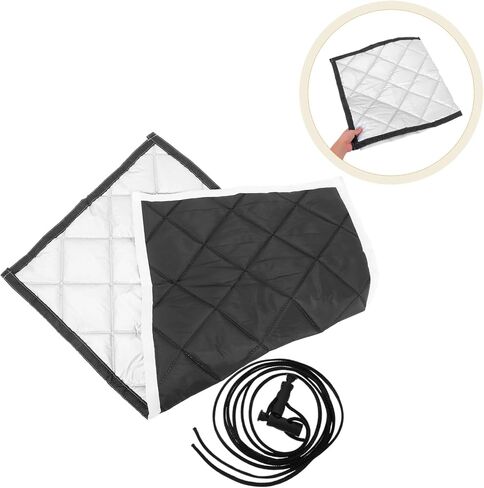 Angoily Blackout Window Curtain Liner: 40 X 20 Inch Sound Light Blocking Thermal Insulated Window Drapes with Hook and Loop for Living Room Bedroom Winter in Saudi Arabia