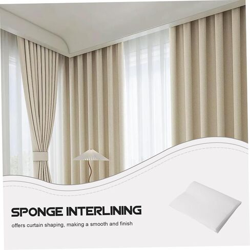 NUOBESTY 1.5m Washable Sponge Lining Curtain Lining Cloth Single-Sided Adhesive Composite for Drapes Stiffening DIY Home Textiles Projects in Saudi Arabia
