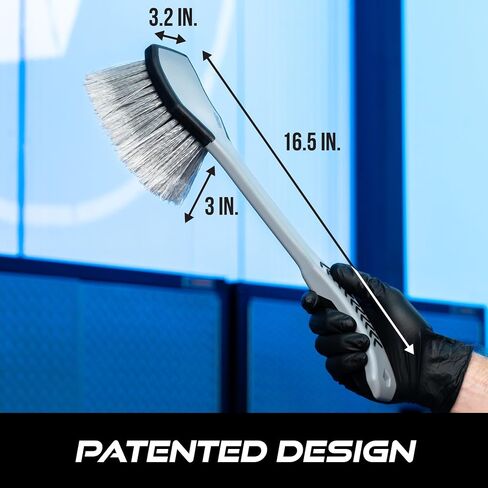 VIKING Car Wash Brush, Wheel and Fender Brush, Long Handle Tire Cleaner for Car Detailing, 16.5 Inch, Grey/Black in Saudi Arabia