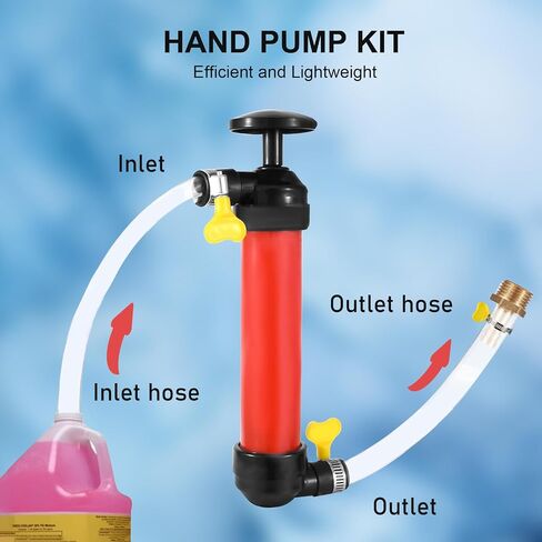 RV Antifreeze Hand Pump Kit, Multi-Use Siphon Pump Kit with 2 Connectors and 4 Clamps, RV Winterizing Kit for Gasoline, Liquid and RV Antifreeze for Winterizing in Saudi Arabia