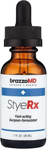 brazzoMD Stye Relief - تم تركيبه من قبل الطبيب - يساعد في علاج البردة، مصنوع من زهرة الأرنيكا والآذريون 1.0 أونصة سائلة. in Saudi Arabia