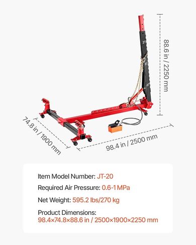 VEVOR Auto Body Frame Puller Straightener, 6T Tension Car Body Repair Equipment with 6000PSI Hydraulic Foot Pump & Swivel Post, Includes 16 Straightening Tools, for Auto Repair Shop, Sedan SUV Pickup in Saudi Arabia