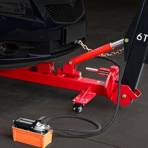 VEVOR Auto Body Frame Puller Straightener, 6T Tension Car Body Repair Equipment with 6000PSI Hydraulic Foot Pump & Swivel Post, Includes 16 Straightening Tools, for Auto Repair Shop, Sedan SUV Pickup in Saudi Arabia