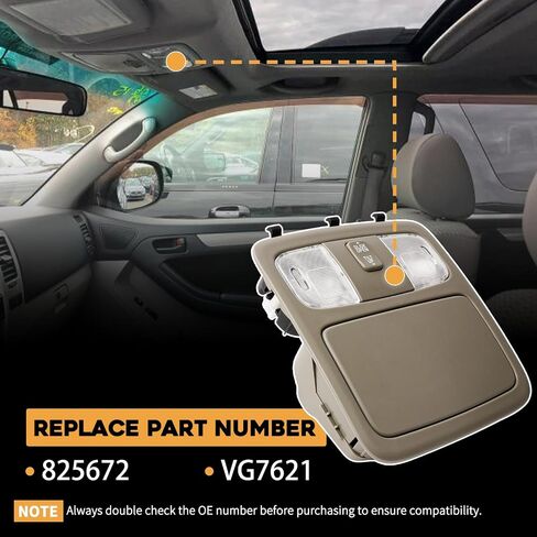 Overhead Console Dome Map Light Lamp Fit for Toyota Camry 2002-2006 Fit for Toyota 4Runner 2003-2009 Roof Storage Light with Sunroof Switch Replaces 825672 VG7621 in Saudi Arabia