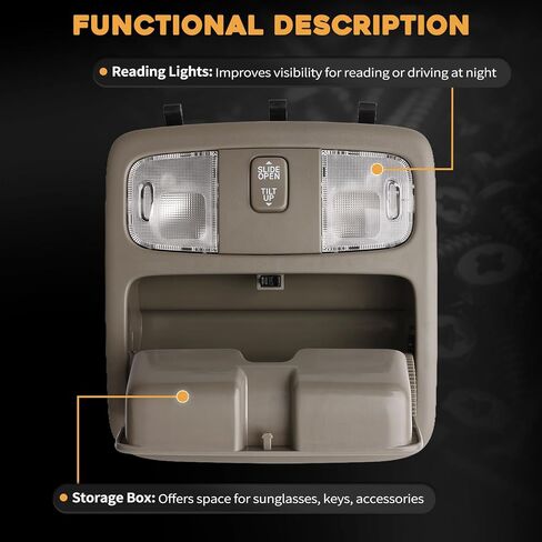 Overhead Console Dome Map Light Lamp Fit for Toyota Camry 2002-2006 Fit for Toyota 4Runner 2003-2009 Roof Storage Light with Sunroof Switch Replaces 825672 VG7621 in Saudi Arabia