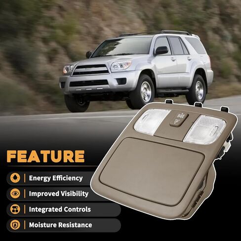 Overhead Console Dome Map Light Lamp Fit for Toyota Camry 2002-2006 Fit for Toyota 4Runner 2003-2009 Roof Storage Light with Sunroof Switch Replaces 825672 VG7621 in Saudi Arabia