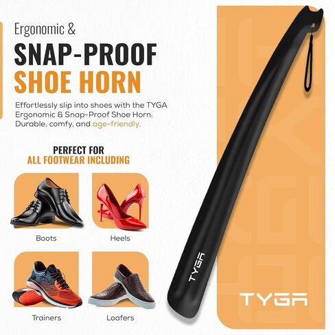 TYGA لبيسة حذاء طويلة بمقبض طويل 17 بوصة 43 سم - لبيسة حذاء بلاستيكية للرجال والنساء مع قبضة مريحة - لبيسة أحذية طويلة مرنة لكبار السن (أزرق) (عبوة من 1) in Kuwait