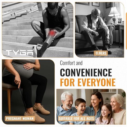 TYGA لبيسة حذاء طويلة بمقبض طويل 17 بوصة 43 سم - لبيسة حذاء بلاستيكية للرجال والنساء مع قبضة مريحة - لبيسة أحذية طويلة مرنة لكبار السن (أزرق) (عبوة من 1) in Kuwait