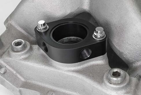 Moroso 63434 Billet Thermostat Spacer, Fits Small Block Chevy, Big Block Chevy Intake Manifolds, Black Anodized Finish in Saudi Arabia