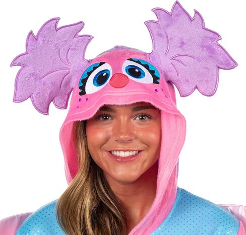 Sesame Street Union Suit Women Abby Cadabby 3D Hair and Wings Costume Costmed One Piece Pajama (Abby ، S/M) متعدد الألوان in Saudi Arabia